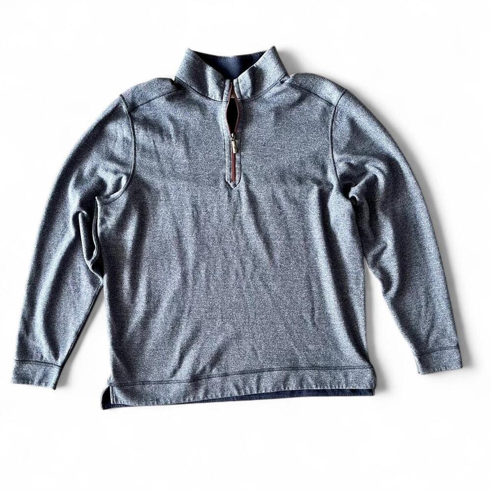 Navy Blue Tommy Bahama Reversible quarter zip pullover sweatshirt Size XL
